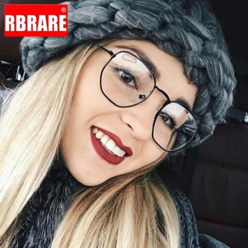 RBRARE Vintage Gold Glasses Frame Women Retro Eye Glasses Frames for Women Eyeglasses Clear Lens Glasses Lentes De Lectura Mujer