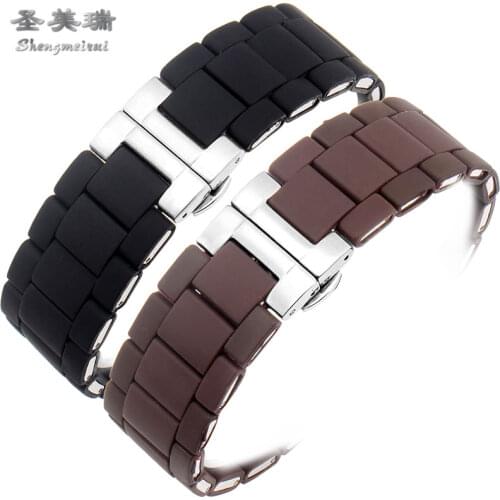 Watchband Rubber-clad men and women use a replica bracelet | Armni AR5890 | 5891 | 5906 | 5905 Watch with 23mm 20MM