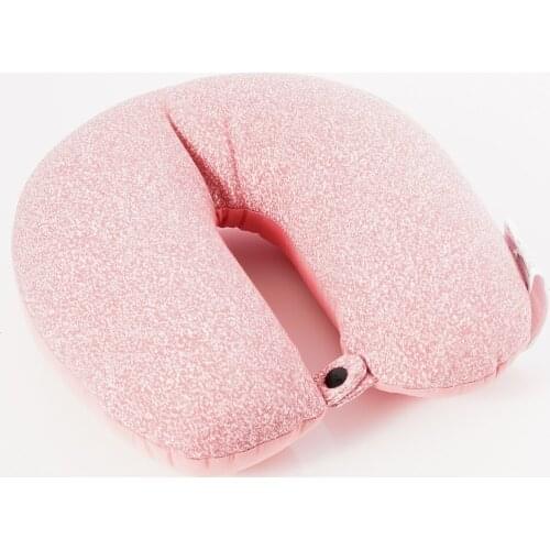Pink Soft Cushion Travel Neck U Shape Pillow Home Office Train Rest Airplane Jacquard Memory Foam U-shaped Neck Pillow