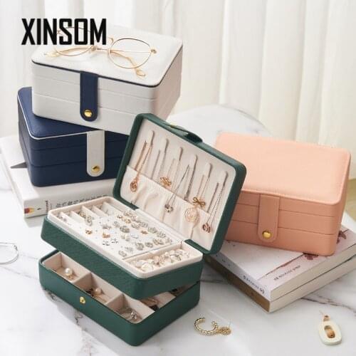 XINSOM Casket Jewelry High Capacity Jewelry Box Organizer Necklace Earrings Rings Jewelry Packaging Display Box Birthday Gifts