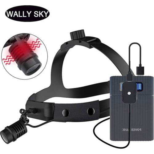 3W Dental LED Surgical Headlight Medical Adjustable Headband Light Lamp 50000LUX Headlamps With Removable Rechargeable Battery