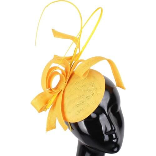 Navy Blue Fascinators Hat Women Large Brim Flowers Linen Royal Wedding Fedoras Ladies Sinamay Hats Kentucky Derby Party Fedora