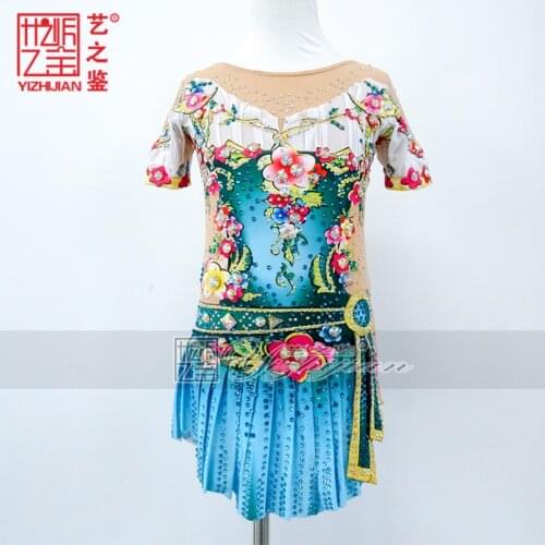 YIZHIJIAN Artistic gymnastics suit bodybuilding competition figure skating performance professional girl children training skirt