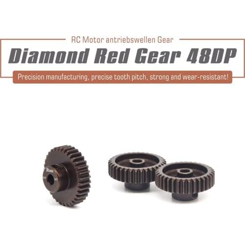 3PCS 48DP Red Diamond Motor Sprocket Brushless Motor Gear 3.175mm 16T/17T/18T/21T/25T/32T/34T For 1/10 RC Car