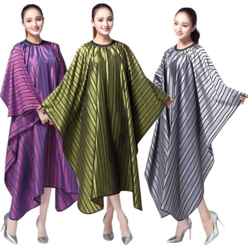 1pc Salon Professional Hairdressing Capes Hairdresser Color Stripes Non-Sticky Hair Waterproof Hair Cut Perm Styling Apron Shawl