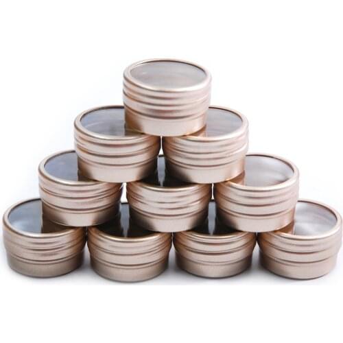 10 Empty, Champagne/Silver/Black, 4 Gram aluminum Pot Jars, Cosmetic Containers, with Lids. (10ml - 10pk)