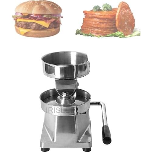 100mm Stainless Steel Manual Hamburger Press Maker Machine Hand Control Hamburgueria Patty Meat Making Household Commercial