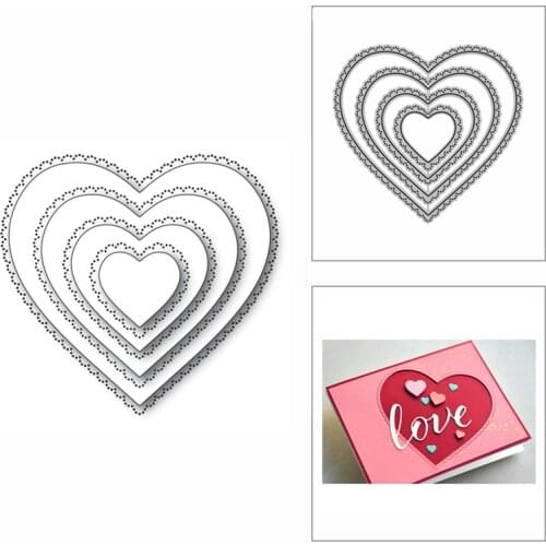 2020 Thanksgiving New Scallop Pinpoint Heart Metal Cutting Dies for Scrapbooking and Card Making Decor Embossing Craft No Stamps