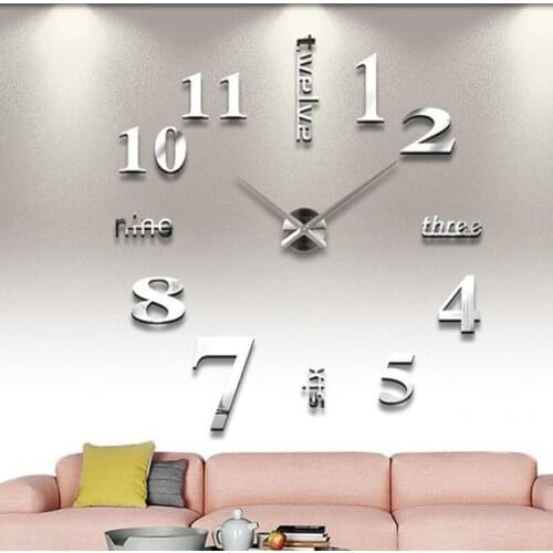 3D Wall Clock Mirror Wall Stickers Creative DIY Wall Clocks Removable Art Decal Sticker Home wall Decor Living Room Quartz clock