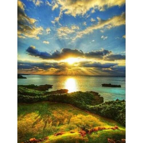 5D DIY Diamond Painting Square/Round Diamond Landscape Painting Lakeside Landscape Picture Cross Stitch Embroidery Decor TX108