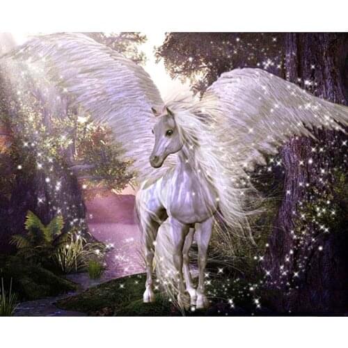 5D DIY "purple Angel horse" Diamond Painting Full Square/Round Drill Embroidery Cross Stitch gift Home Decor Gift