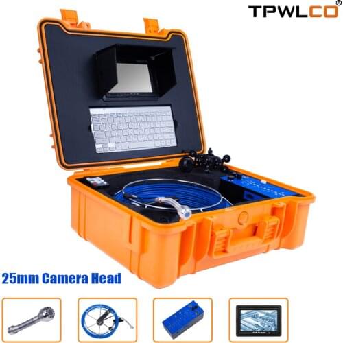 7inch Monitor 20M Pipe Inspection Video Camera,25MM Waterproof Drain Sewer Pipeline Industrial Endoscope Camera