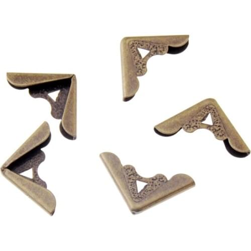 Free Shipping 50pcs Bronze Metal Book Corner Albums Menus Folders Corner Protectors(Fit 3mm thick) 24x17mm F2258