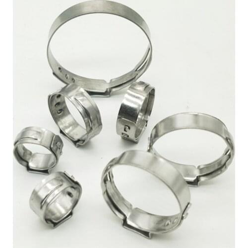 Free shipping big size for choose Pipe Clamp High Quality 5PCS Stainless Steel 304 Single Ear Hose Clamps Assortment Kit Single