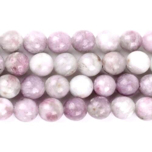 16"Strand Natural Stone Beads Smooth Lilac Stone Beads Round Loose Spacer Beads For Jewelry Making Bracelet Neck 4 6 8 10 12mm