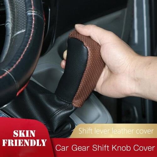 Car Gear Shift Knob Cover Shell Protector Gear Shift Collars Sleeve Lever Case Protective Anti-slip Black Car Accessories