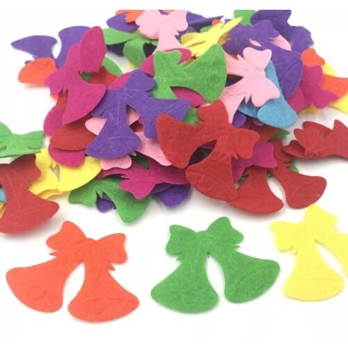 DIY 200pcs Christmas bell Felt Appliques Mixed Colors Decorative clothing Crafts 47mm