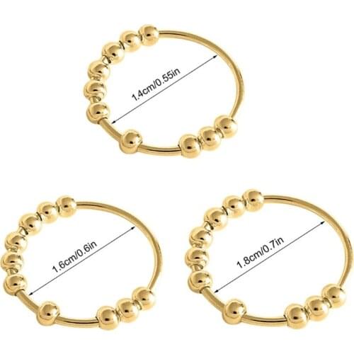 Anxiety Rings With Beads Fidget Rings for Anxiety for Women Fidget Spinner Rings Worry Anxiety Beads Rings for Men