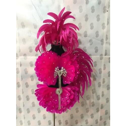 Latin dance, feather, exquisite dance show, samba Costume Boy children girl Stage catwalk Model competition perform