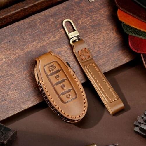 Leather Car Remote Key Cover Case For Nissan Qashqai Juke J10 J11 X-Trail T32 T31 Kicks Tiida Pathfinder Note For Infiniti Q50