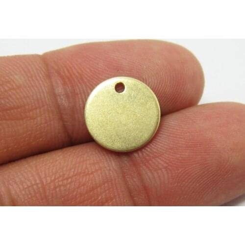 50pcs Brass round pendant 12x1mm Raw brass earrings findings Necklace coin charm R173