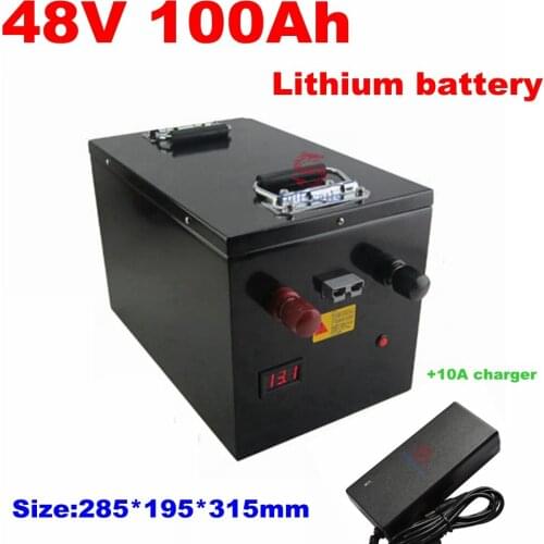 Lithium ion 48V 100AH battery pack li ion BMS for 5000w UPS scooter bike transportation club solar system + 10A charger
