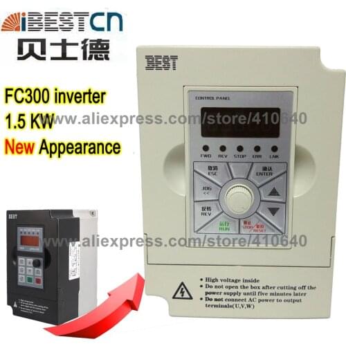 New Appearance BEST 1.5kw Inverter converter FC300 input 220V into 0 to 220V output 0 to 1000Hz output 7A 24000rpm for spindle