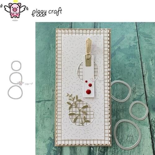 Piggy Craft metal cutting dies cut die mold Irregular circle frame Scrapbook paper craft knife mould blade punch stencils dies