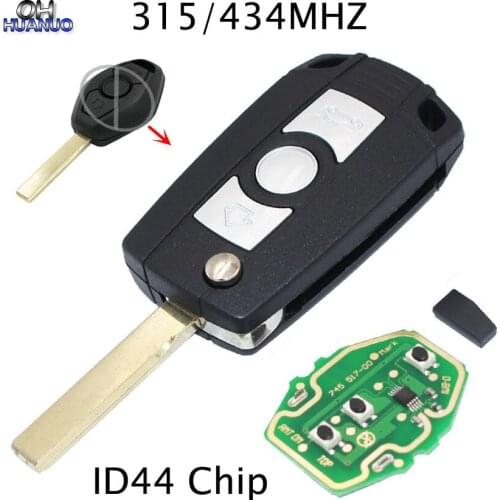 Modified EWS Folding Remote Key Fob 3 Button 315/434MHz ID44 Chip for BMW E81 E46 E39 E63 E38 1995-2005 HU92