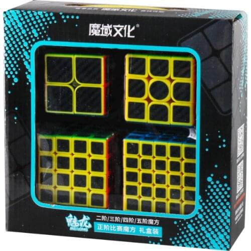 MofangJiaoShi Carbon Fibre 2x2 3x3 4x4 5x5 Full set gift box Cubo Magico Speedcube Educational Toy Drop Shipping