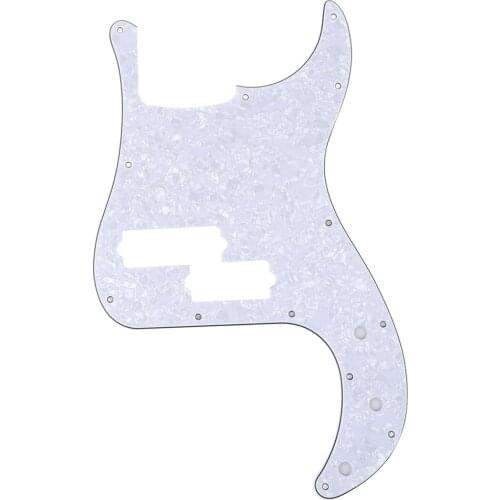 Musiclily Pro 5-String 13-Hole Contemporary P Bass Pickguard for Fender Mexican Precision Bass, 4Ply White Pearl