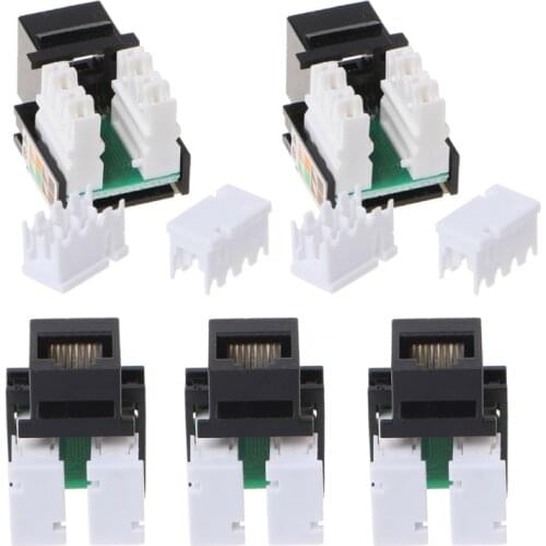 2021 New 5Pcs CAT5E UTP Network Module RJ45 Connector Information Socket Keystone Jack