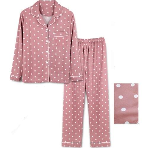 Autumn Winter Pajamas Suits Women Long Sleeve Tops+Pants Two-Piece Sleepwear Print Nightshirt Set Plus Size Casual Home Clothes