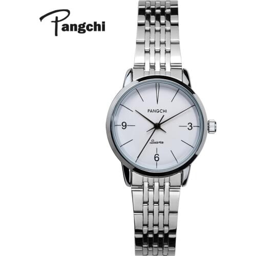 PANGCHI Lady Luxury Stainless Steel Watch Woman Simple Bracelet Couple Watches Waterproof Quartz Dress Wristwatches Montre Femme