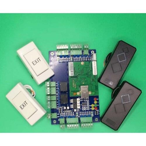 TCP/IP Network Access Control Board Panel 125khz Reader Exit Button for Two Door Use