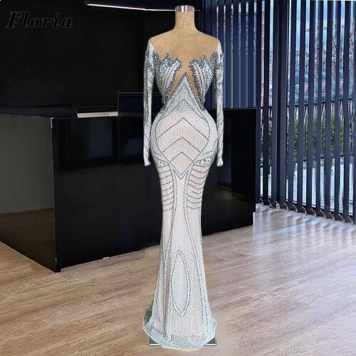 Full Beading Formal Evening Dresses 2021 Abendkleider Mermaid Prom Dress Red Carpet Dress Party Night Kaftans Vestidos De Festa