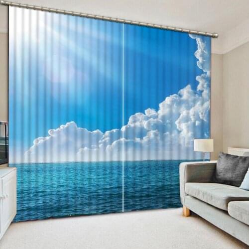 Custom 3d Blackout Curtains Baiyun The sea Living Room Bedroom kitchen shower room Beautiful Practical Blackout Curtain