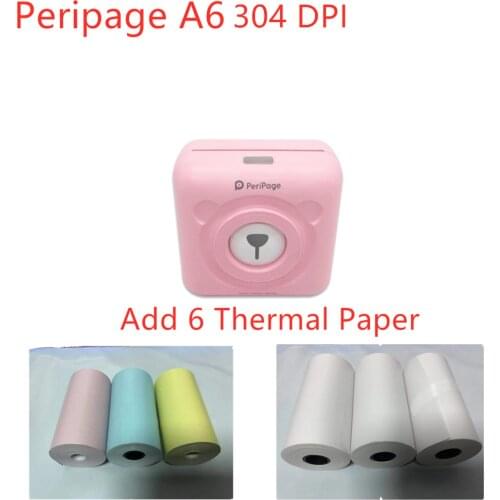 Peripage A6S Bluetooth Portable Printer 304dpi High Resolution Mini Photo Printer thermal Printer For Mobile Phone Android / IOS