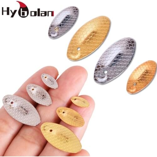 10pcs HYBOLAN Fishing Spinner Metal Copper Spoons Bait Tackle Craft Not hurt the line DIY bait fishing tool lure accessories