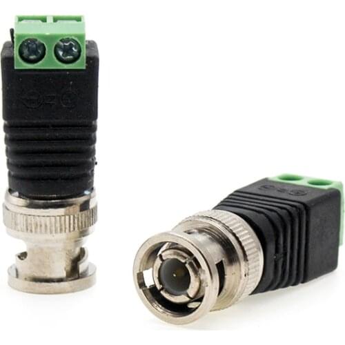 BNC male plug to terminal block adapter Solder-free BNC male Surveillance video camera connector