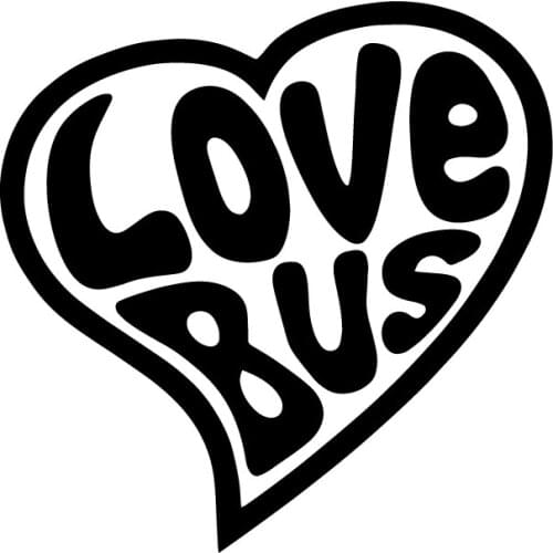 SZWL Love Bus Car Sticker Interesting Decal Waterproof Sunscreen Auto Accessories Decoration for Motorcycles Audi PVC,12cm*12cm