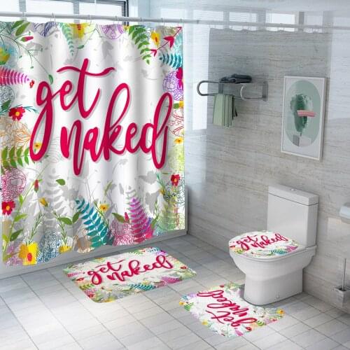 Bathroom Curtain Waterproof Polyester Shower Curtain Bathroom with Hook Shower Curtain Bathroom Accessories Bath Mat Toilet Mat