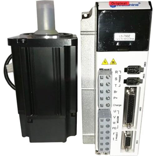 Leadshine High Voltage AC Servo Driver L5-750Z 750W + Servo Motor ACM8008M2H-B1-D-SS 750W For Laser Engraving Machine