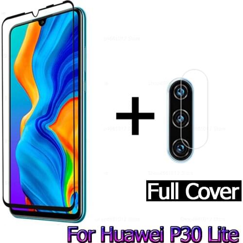 2 in 1Screen Protecors on For Huawei P30 lite Pro Front Protective Film Back Camera Lens film On Huawei P30 Lite Tempered Glass