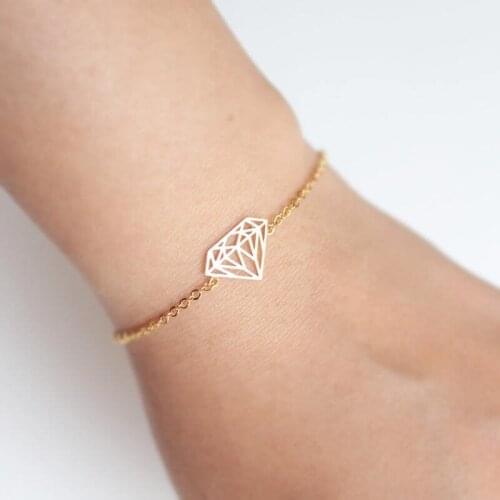 Gold Origami Jewelry Geometry Pattern Stainless Steel Bracelets Minimalism Wedding Bridesmaid Bridal Gift Bracciali Donna 2021