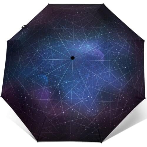 Sunny Umbrella Geometric Dark Night Automatic folding portable men women umbrella Sunscreen rain Windproof beach parasol