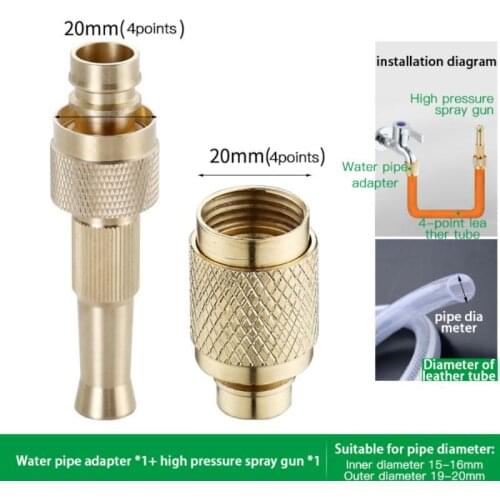 1/2pcs Adjustable Spray Nozzle Spray Sprinkler High Pressure Direct Spray Garden Hose Accessories Copper Spray Gun Set
