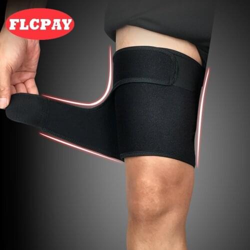 1 PCS Adjustable Sports Thigh Sleeve Support Brace Knee Pads Volleyball Running Sport Thigh Stretch Brace Legwarmers Protection