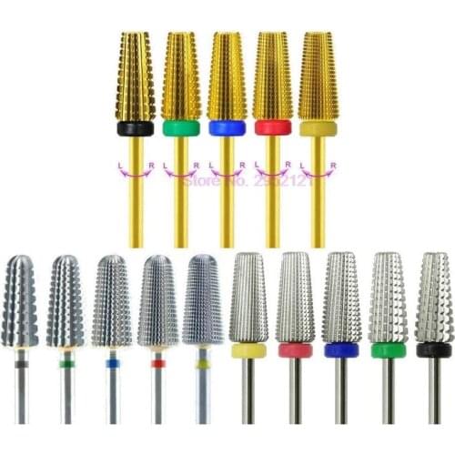 100pcs Carbide nail drill bits Two-way milling cutter nail art machine Equipment Accessory electric nail file