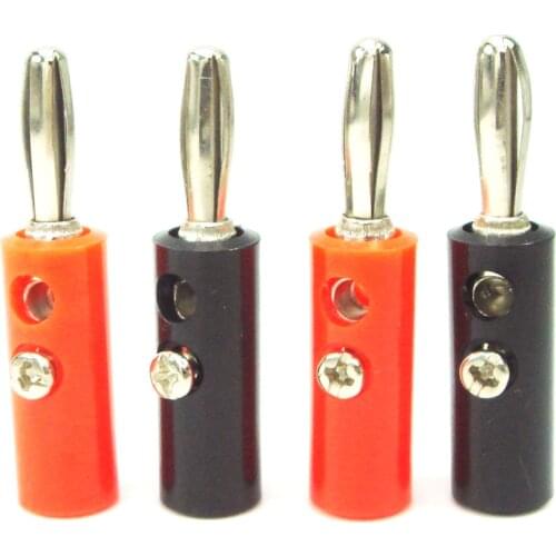 2pair/lot Different Quality Iron Pin Black & Red Banana Plug Wire Audio Speaker Screw Wire Cable Connector 4mm Adapter